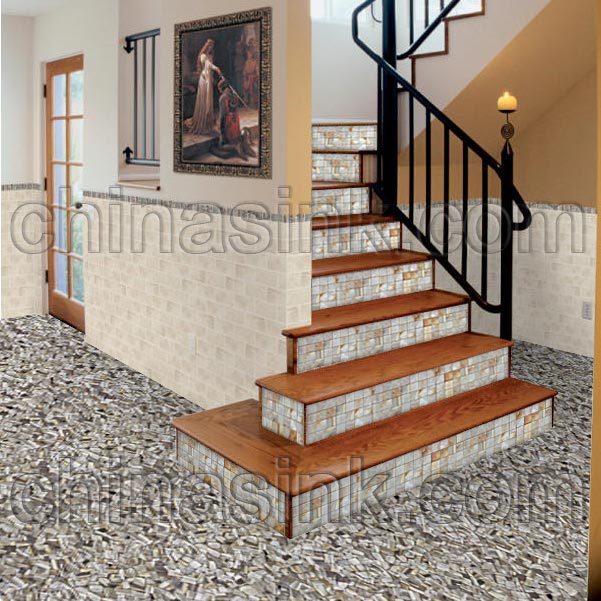 fossil petrified wood crazy paver mosaic living room.jpg