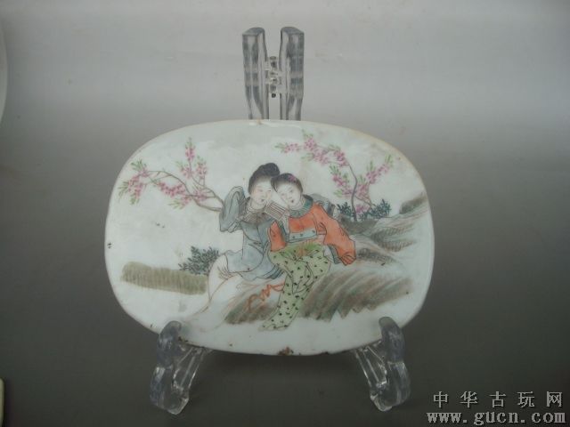 清晚粉彩人物故事（美人看书）瓷板1.jpg