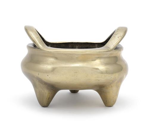 铜鎏金香炉宣德16个字符的标记，19th20th世纪500 - 700.JPG