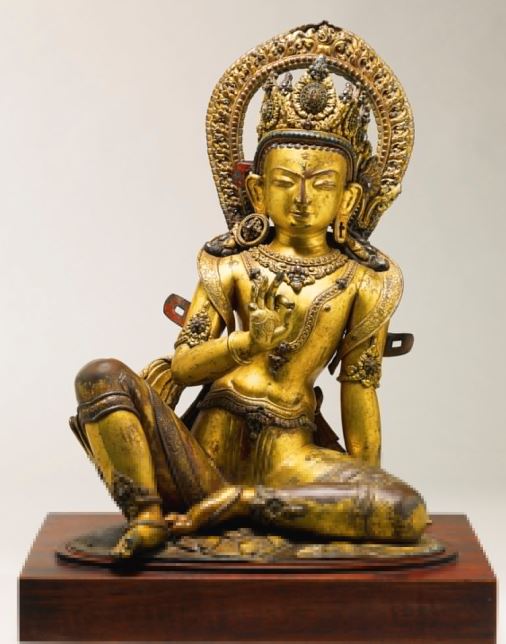 一个铜鎏金散场图DEPICTING INDRA.jpg